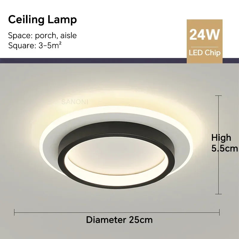 Modern LED Aisle Ceiling Light Chandelier - Indoor Lighting Fixture for Corridor, Stairs, Foyer, Balcony, Bedroom, Bathroom | Kalsten