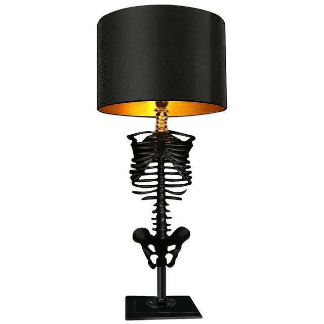 Gothic Skeleton Table Lamp – Handmade