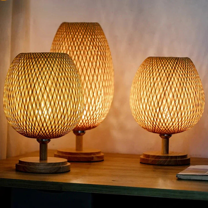 Rattan lamp - Stepless dimmable basket lamp for bedroom and living room decoration | Kalsten