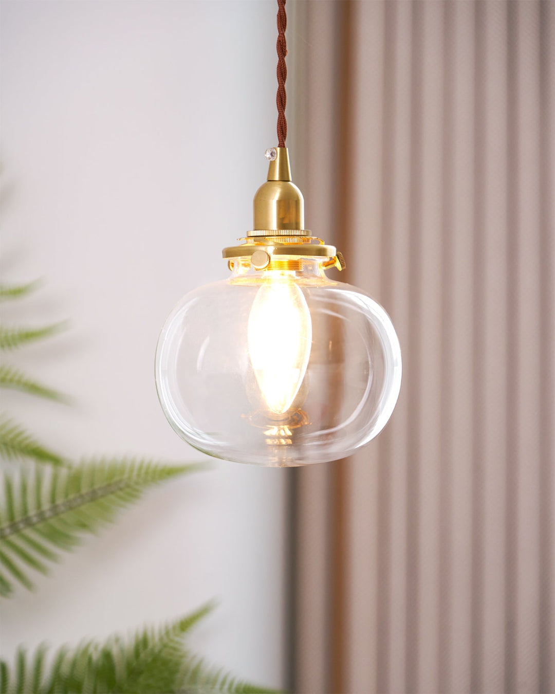 Pendant Light Glass 5.1 in Adjustable Living Room Bedroom Bathroom Hanging Ceiling Lamp Retro Style | Kalsten