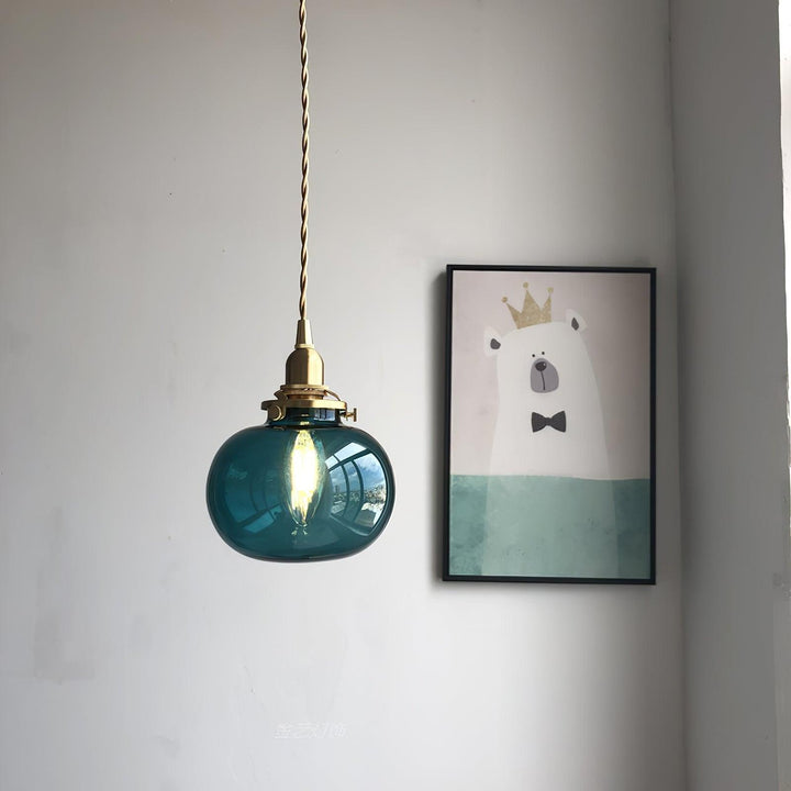 Pendant Light Glass 5.1 in Adjustable Living Room Bedroom Bathroom Hanging Ceiling Lamp Retro Style | Kalsten
