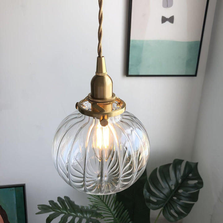 Pendant Light Glass 5.1 in Adjustable Living Room Bedroom Bathroom Hanging Ceiling Lamp Retro Style | Kalsten