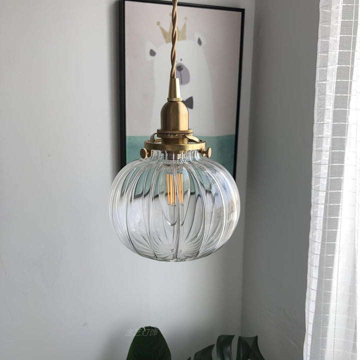 Pendant Light Glass 5.1 in Adjustable Living Room Bedroom Bathroom Hanging Ceiling Lamp Retro Style | Kalsten