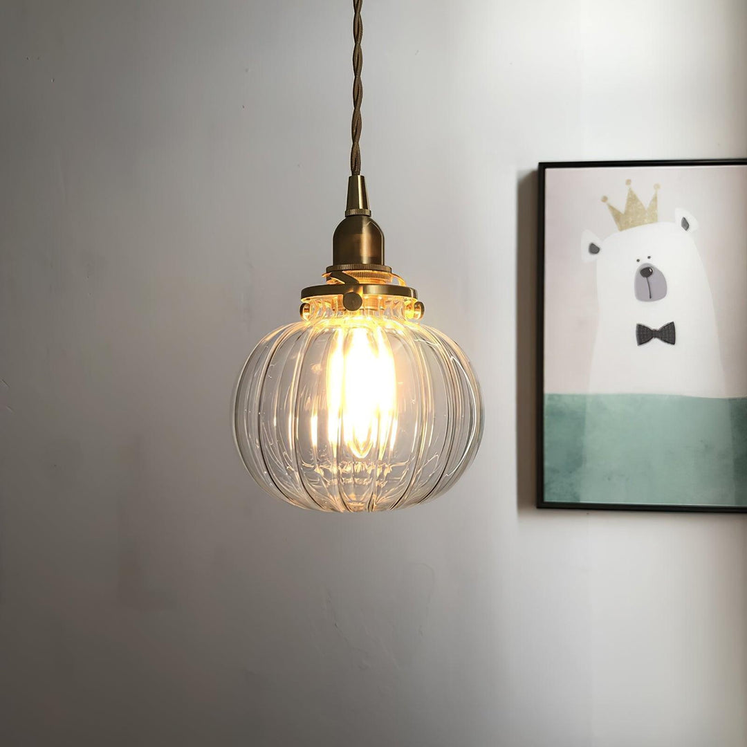 Pendant Light Glass 5.1 in Adjustable Living Room Bedroom Bathroom Hanging Ceiling Lamp Retro Style | Kalsten