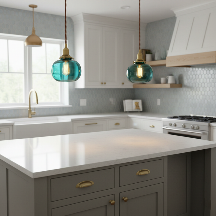 Small Retro Handmade Glass Pendant Light 5.1' | Kalsten