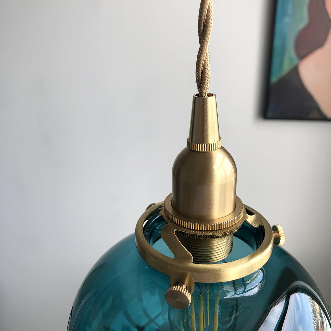 Pendant Light Glass 5.1 in Adjustable Living Room Bedroom Bathroom Hanging Ceiling Lamp Retro Style | Kalsten
