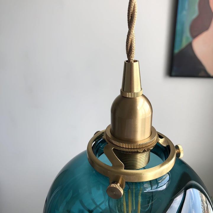Pendant Light Glass 5.1 in Adjustable Living Room Bedroom Bathroom Hanging Ceiling Lamp Retro Style | Kalsten