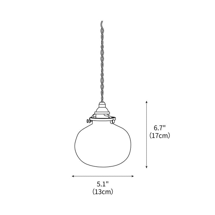 Pendant Light Glass 5.1 in Adjustable Living Room Bedroom Bathroom Hanging Ceiling Lamp Retro Style | Kalsten