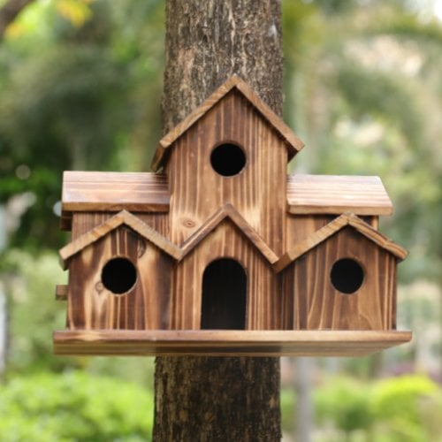 NestHaven Wooden Birdhouse With 6 Rooms | Kalsten