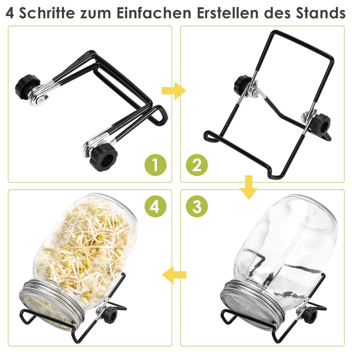 Sprouting glass germination glass 2pcs with lid & sieve 950ML | Kalsten