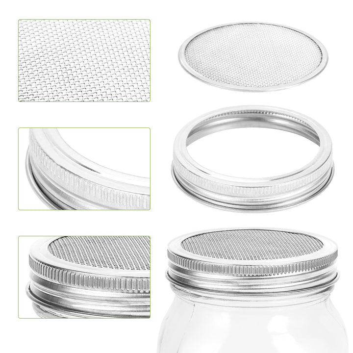 Sprouting glass germination glass 2pcs with lid & sieve 950ML | Kalsten