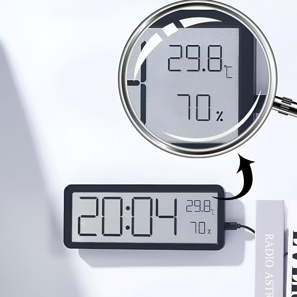 Digital LED Wall Clock – Large Display with Temperature and Humidity | Kalsten