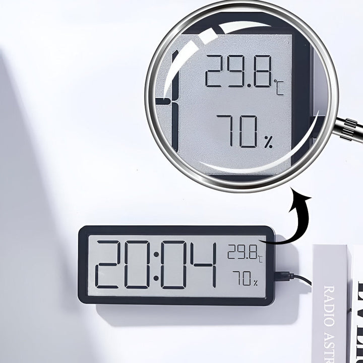 Digital LED Wall Clock – Large Display with Temperature and Humidity | Kalsten