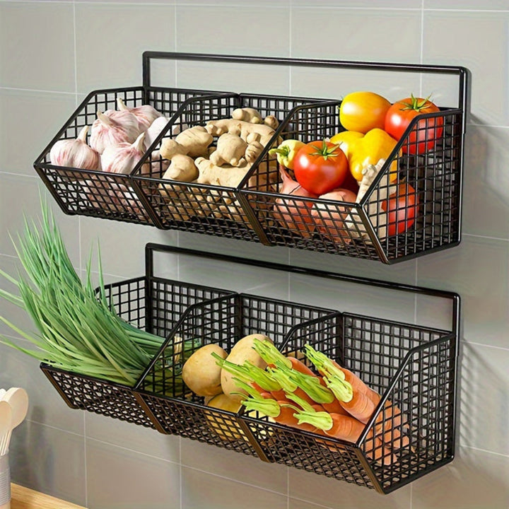 Kalsten | StorGrid – Modern Wall-Mounted Wire Storage Basket for Kitchen Organisation