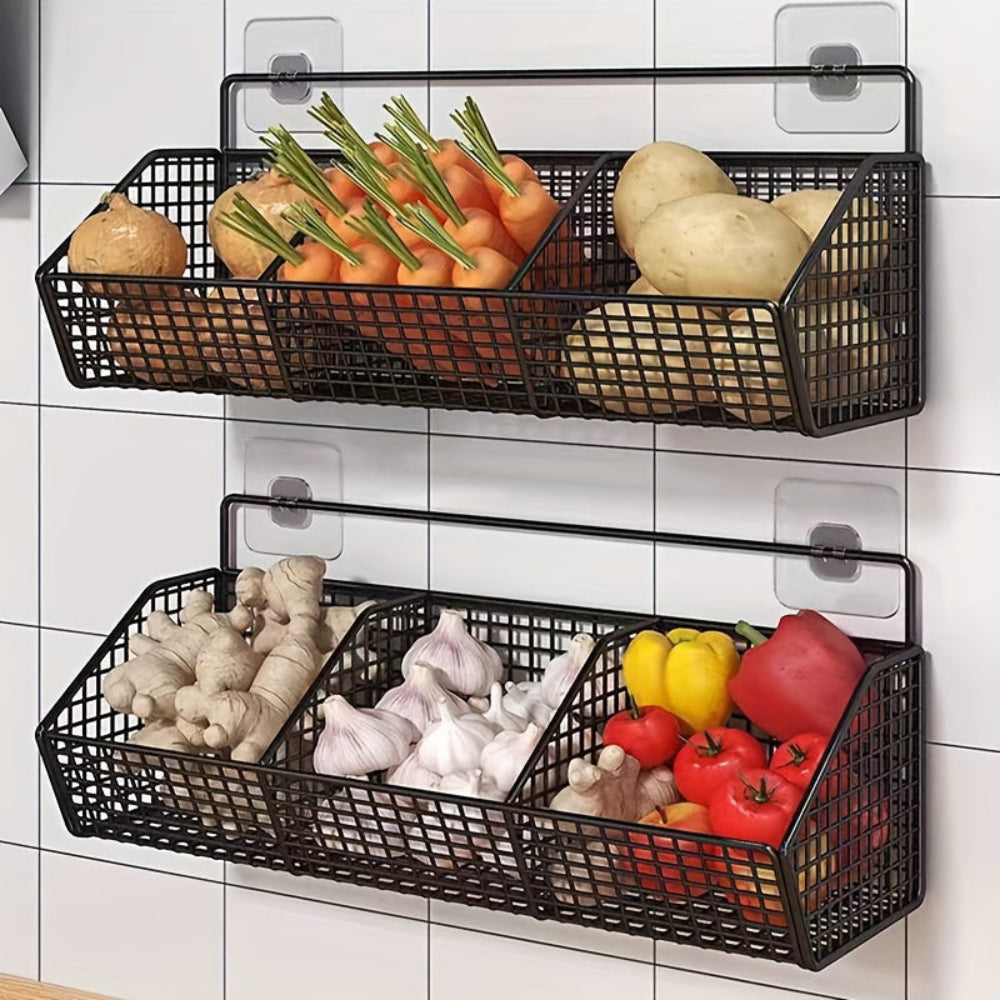 Kalsten | StorGrid – Modern Wall-Mounted Wire Storage Basket for Kitchen Organisation