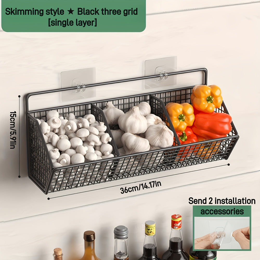 Kalsten | StorGrid – Modern Wall-Mounted Wire Storage Basket for Kitchen Organisation