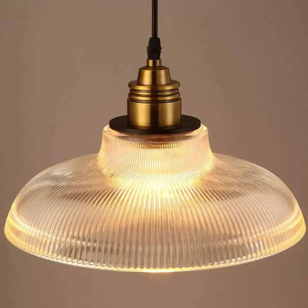 Retro Luxe Glass Pendant Lamp - Vintage Stripe Design for Coziness and Atmosphere Noxord