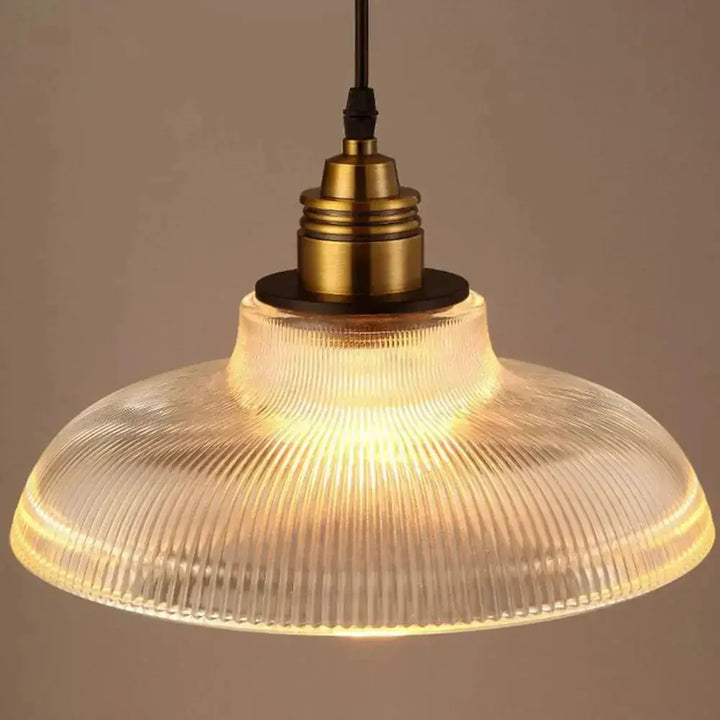 Retro Luxe Glass Pendant Lamp - Vintage Stripe Design for Coziness and Atmosphere Noxord