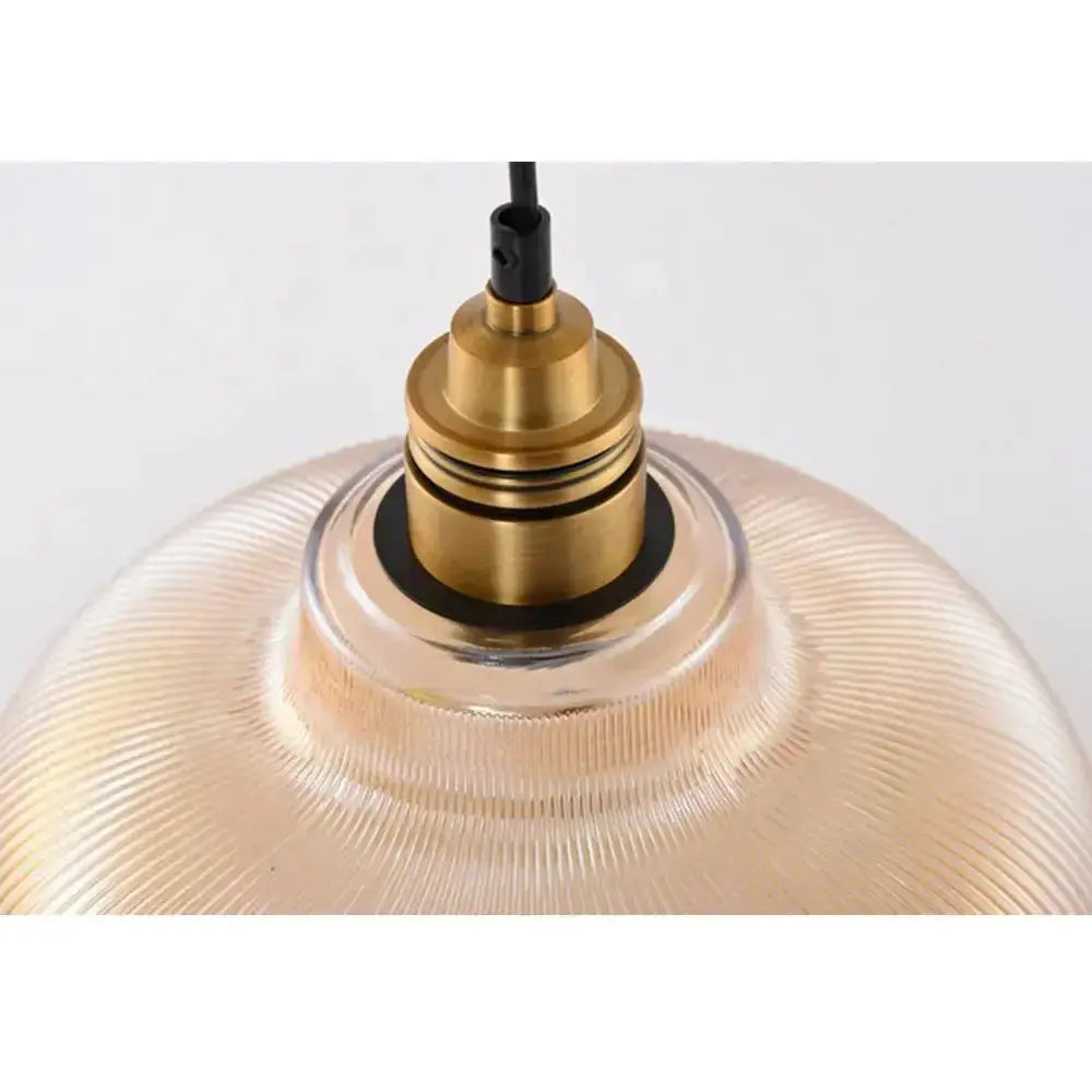 Retro Luxe Glass Pendant Lamp - Vintage Stripe Design for Coziness and Atmosphere Noxord
