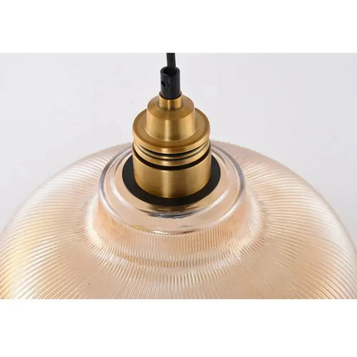 Retro Luxe Glass Pendant Lamp - Vintage Stripe Design for Coziness and Atmosphere Noxord