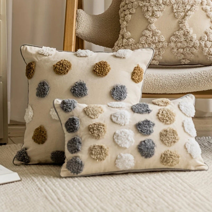 Textured Polka Dot Cushion Cover - Soft Microfiber Blend Sofa Cushion Covers for Home Decor 2
