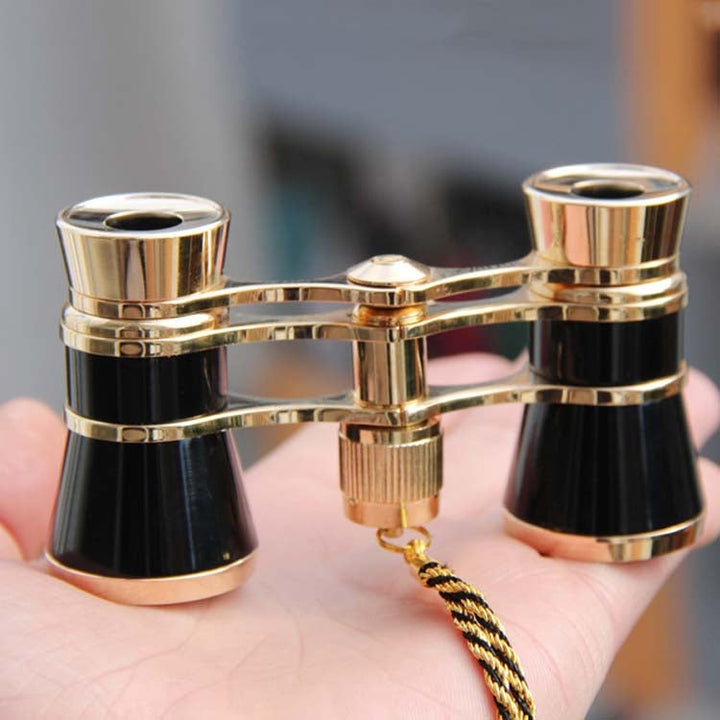 Kalsten | 3x25mm Classic Women's Drama Observation Telescope Portable Binoculars With Chain (Black)