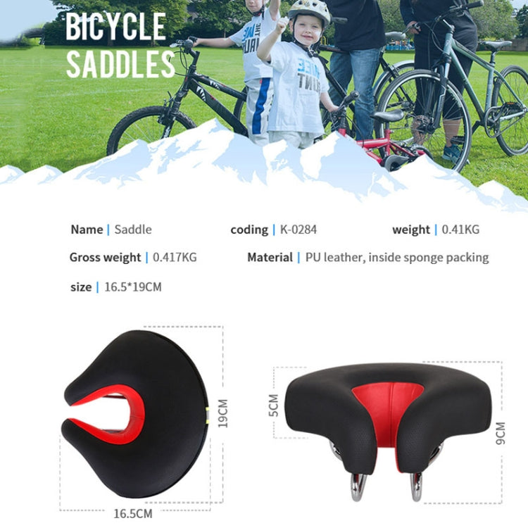 Kalsten | Noseless Bicycle Saddle Mountain Bike Thick Soft Padding (Black)