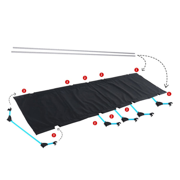 Kalsten | CLS Outdoor Lightweight Folding Bed Camping Simple Leisure Bed (Black)