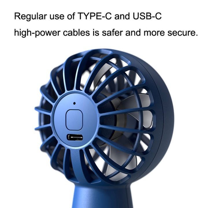 USB Outdoor Mini Handheld Brushless Motor Fan, Style: 1200mAh(Blue) | Kalsten