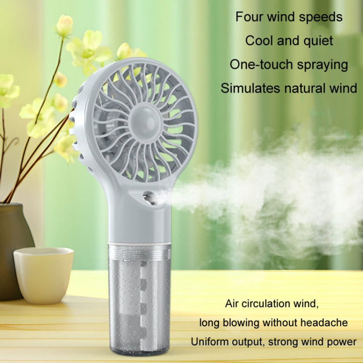 USB Rechargeable Handheld Misting Fan Portable Hydration Electrical Fan(Grey) | Kalsten