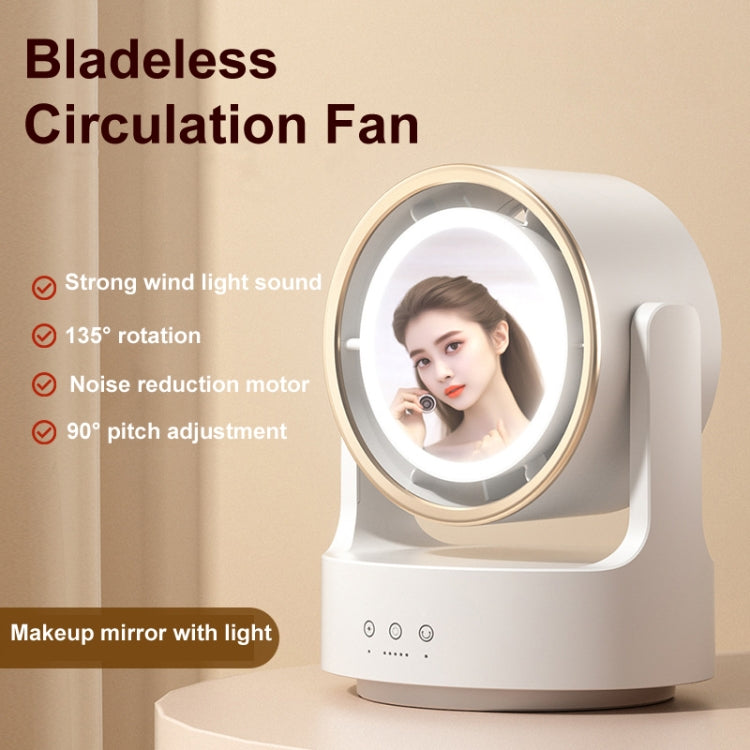 3 In 1 Multifunctional Desktop Fan with LED Light Cosmetic Mirror USB Plug Non-Oscillating | Kalsten