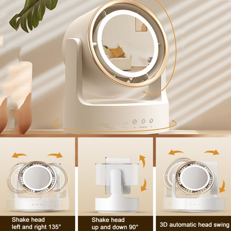 3 In 1 Multifunctional Desktop Fan with LED Light Cosmetic Mirror USB Plug Non-Oscillating | Kalsten