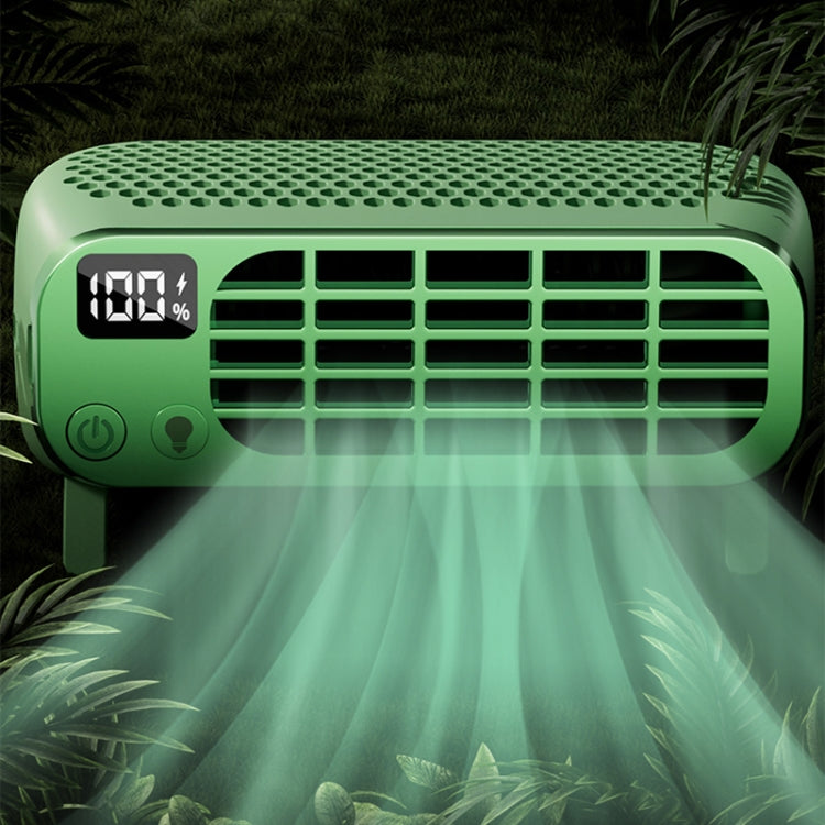 USB Charging Digital Display Portable Bladeless Outdoor Mini Night Light Fan(Green) | Kalsten