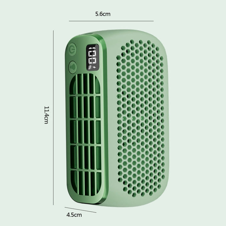 USB Charging Digital Display Portable Bladeless Outdoor Mini Night Light Fan(Green) | Kalsten