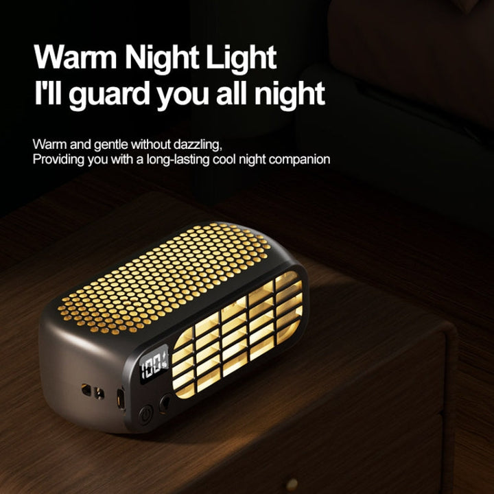 USB Charging Digital Display Portable Bladeless Outdoor Mini Night Light Fan(Pink) | Kalsten