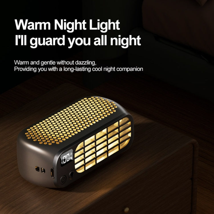 USB Charging Digital Display Portable Bladeless Outdoor Mini Night Light Fan(Green) | Kalsten