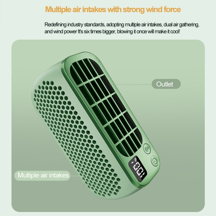 USB Charging Digital Display Portable Bladeless Outdoor Mini Night Light Fan(Green) | Kalsten