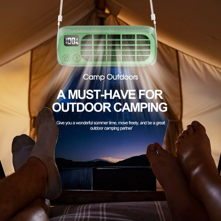 USB Charging Digital Display Portable Bladeless Outdoor Mini Night Light Fan(Green) | Kalsten