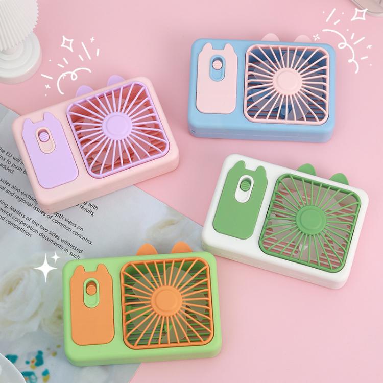 Cute Cartoon Kitten Camera Handheld Large Wind Rechargeable Fan With Stand Desktop Fan(Pink) | Kalsten