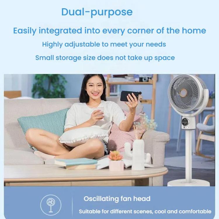 Air Circulation Fan Turbo Light Convection Standing Fan Remote Control Timer Floor Fan, Style: Rechargeable | Kalsten