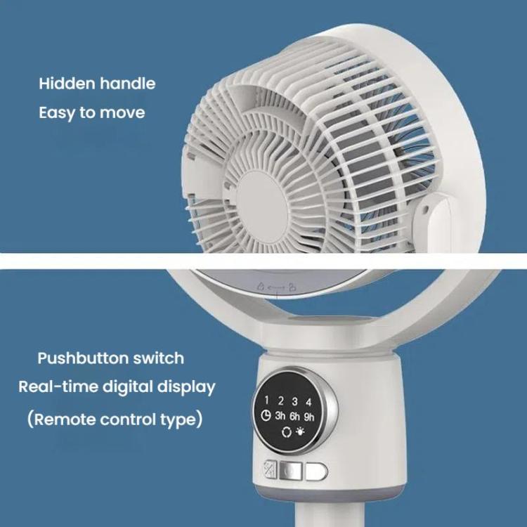 Air Circulation Fan Turbo Light Convection Standing Fan Remote Control Timer Floor Fan, Style: Rechargeable | Kalsten