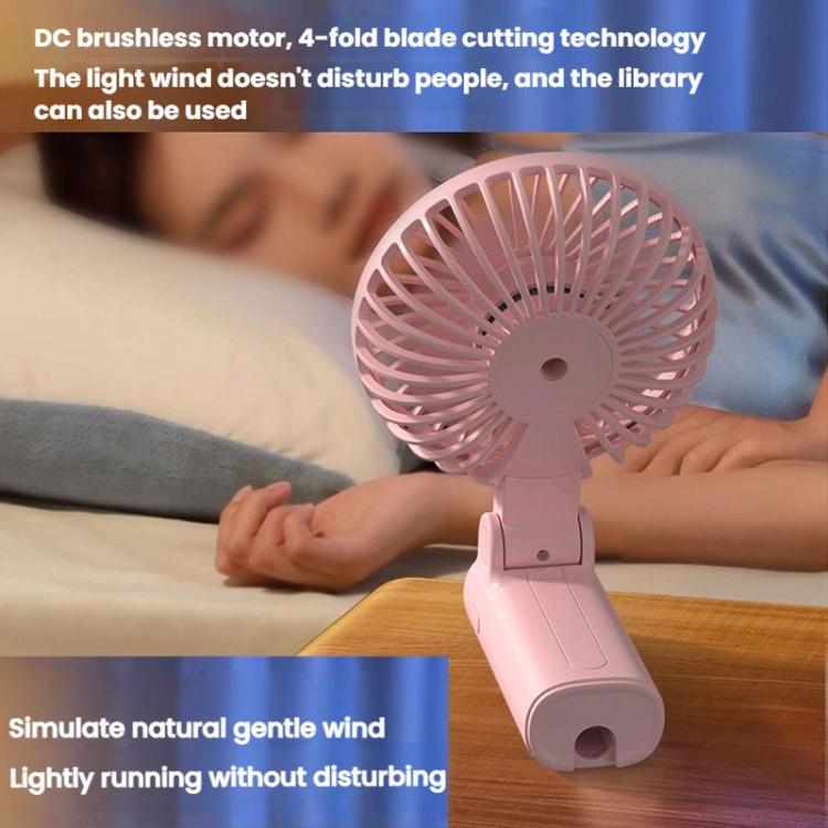 Folding Hanging Umbrella Fan USB Handheld Portable Umbrella Clip Fan Compact Desktop Fan(White) | Kalsten