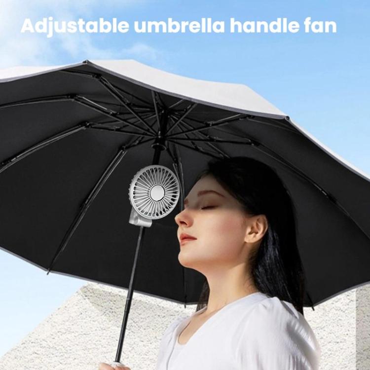 Folding Hanging Umbrella Fan USB Handheld Portable Umbrella Clip Fan Compact Desktop Fan(White) | Kalsten