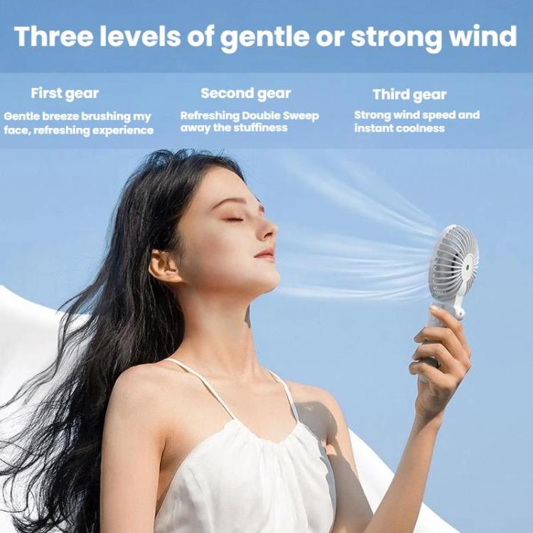Folding Hanging Umbrella Fan USB Handheld Portable Umbrella Clip Fan Compact Desktop Fan(White) | Kalsten