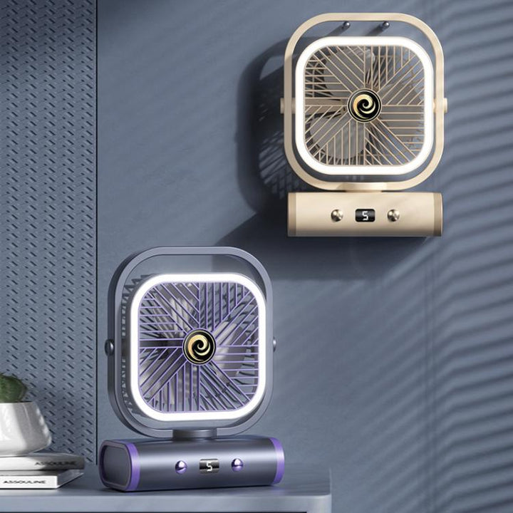 Desktop Mini Office Silent USB Wall-Mounted Fan, Color: Gray Rechargeable 1200mAh | Kalsten