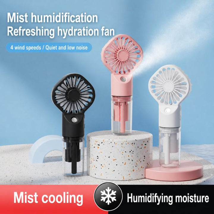 Handheld Misting Fan Portable Water Spray Fan Type-C Rechargeable Mini Personal Face Mister Fan(F3 Pink) | Kalsten