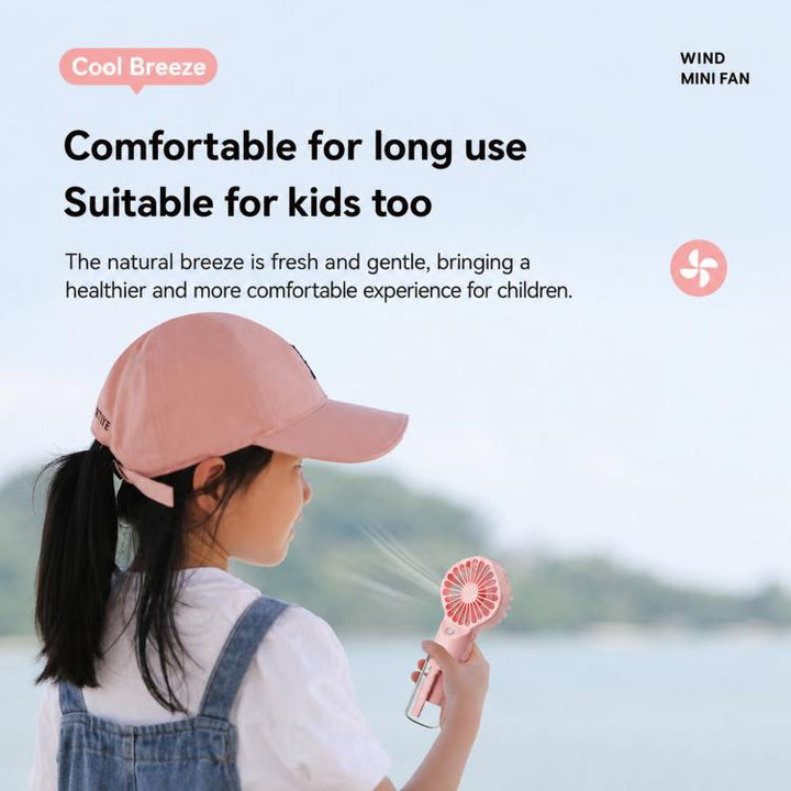 Handheld Misting Fan Portable Water Spray Fan Type-C Rechargeable Mini Personal Face Mister Fan(F3 Pink) | Kalsten