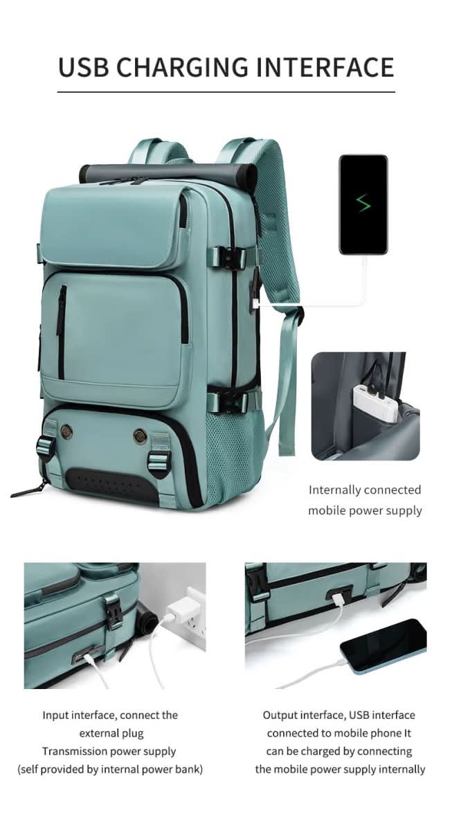 Kalsten | Travel backpack with USB connection, shoe compartment & anti-theft compartment