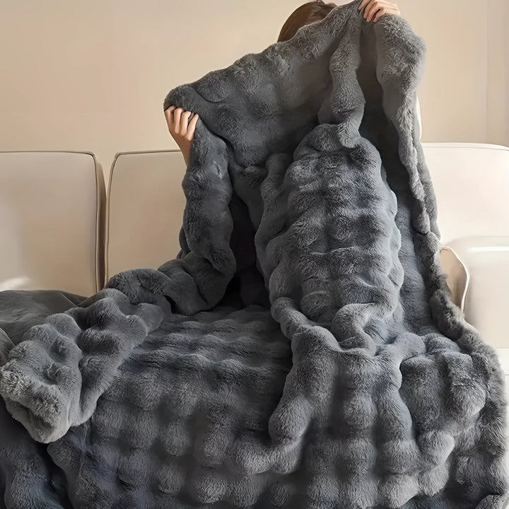 Kalsten | Faux Fur Chunky Knit Duvet Cover Throw