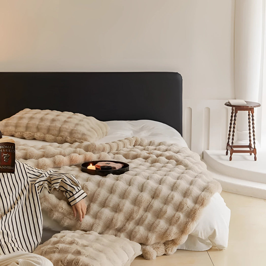Kalsten | Faux Fur Chunky Knit Duvet Cover Throw